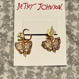 Betsey Johnson Gold Butterfly Earrings
